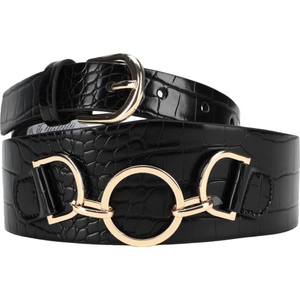 cinture Pieces nero con stampe