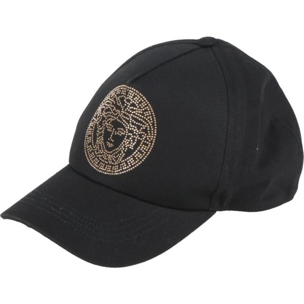 cappelli con visiera Versace nero tinta unita