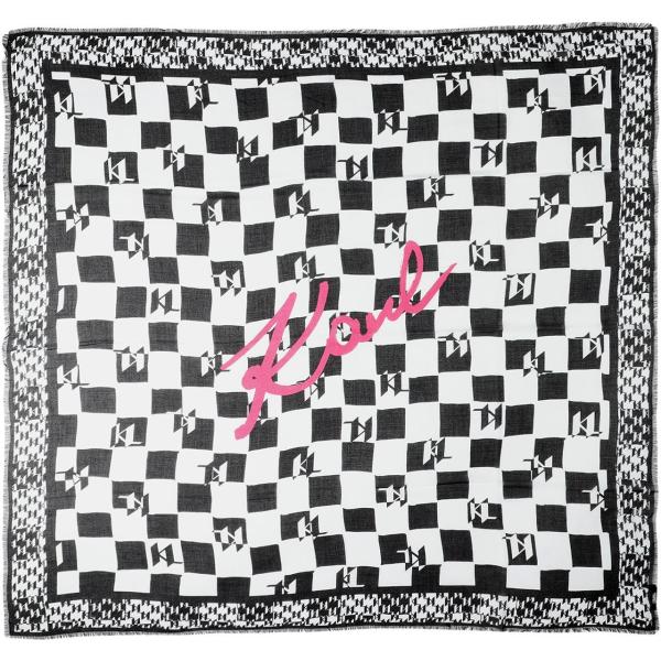 sciarpa da donna in bianco neve con frange in viscosa Karl Lagerfeld