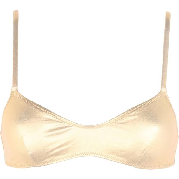 bikini Solid & Striped giallo tinta unita