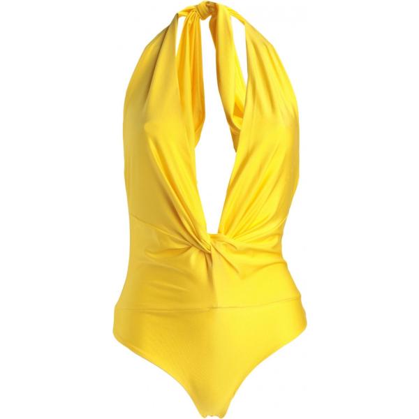 costumi interi Weili Zheng giallo tinta unita