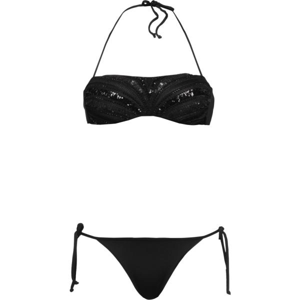 bikini Twinset nero tinta unita