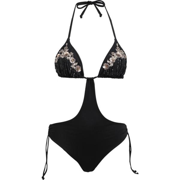 bikini Twinset nero tinta unita