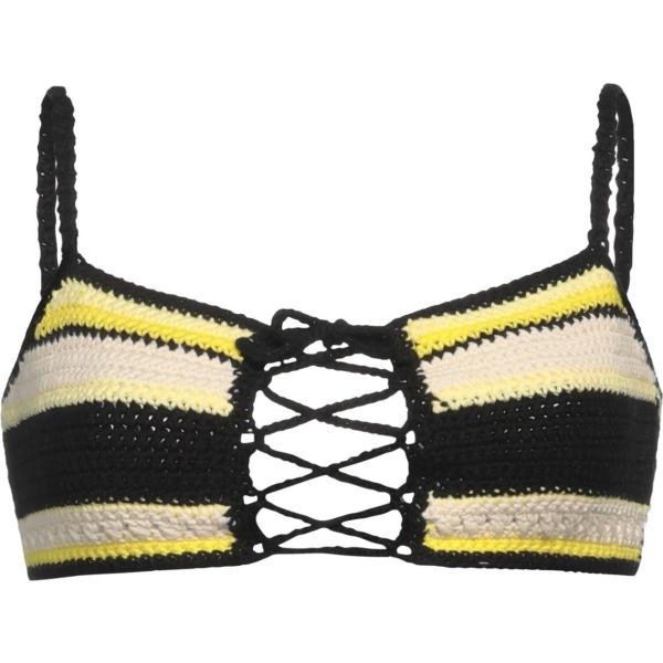 bralette Ganni nero a righe