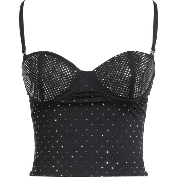 top Fisico nero tinta unita