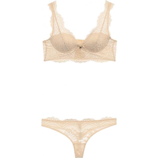 Intimo coordinato con fiocco e pizzo tinta unita Twinset Underwear tinta unita