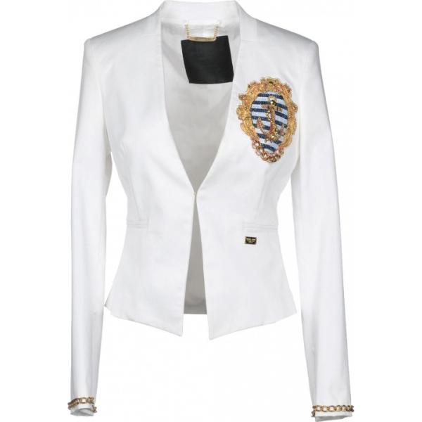 Giacca con strass collo a v a maniche lunghe interno foderato tinta unita Philipp Plein tinta unita