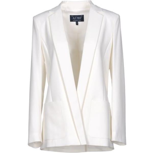 Giacca con spacco posteriore scollatura profonda a maniche lunghe interno foderato tinta unita Armani Jeans bianco tinta unita