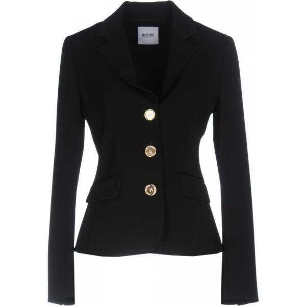 Giacca collo con revers a maniche lunghe interno foderato crêpe Moschino Cheap And Chic nero tinta unita