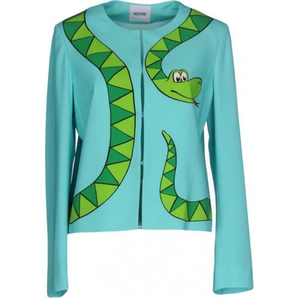 Giacca fantasia multicolore collo tondo a maniche lunghe interno foderato crêpe Moschino Cheap And Chic multicolore