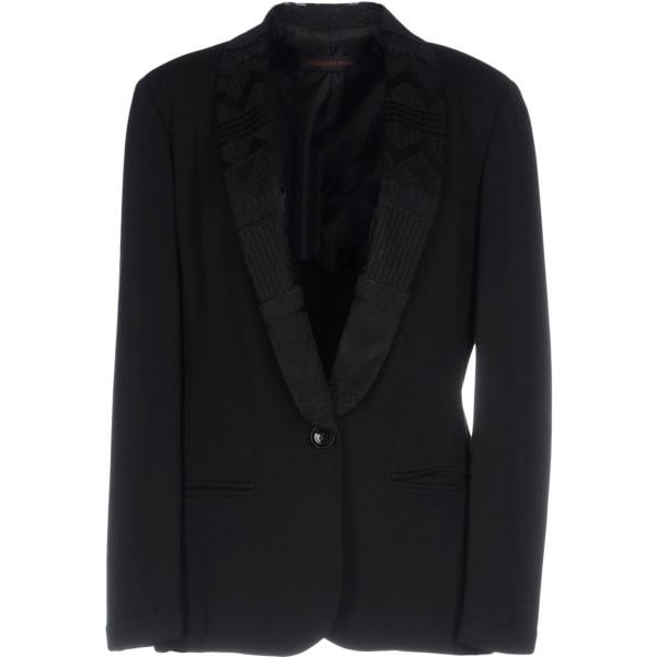 Giacca con spacco posteriore collo con revers a maniche lunghe interno foderato in raso jersey Trussardi Jeans tinta unita