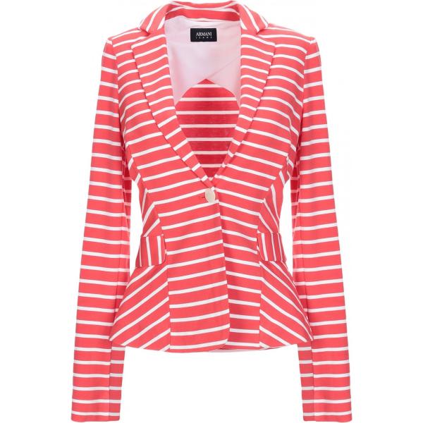 Giacca a righe collo con revers a maniche lunghe interno sfoderato jersey Armani Jeans a righe