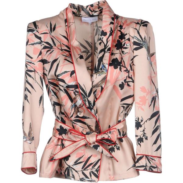 Giacca senza tasche fantasia floreale scollatura profonda a maniche lunghe interno sfoderato in raso monopetto Patrizia Pepe a fiori