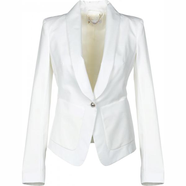 blazer Patrizia Pepe bianco tinta unita