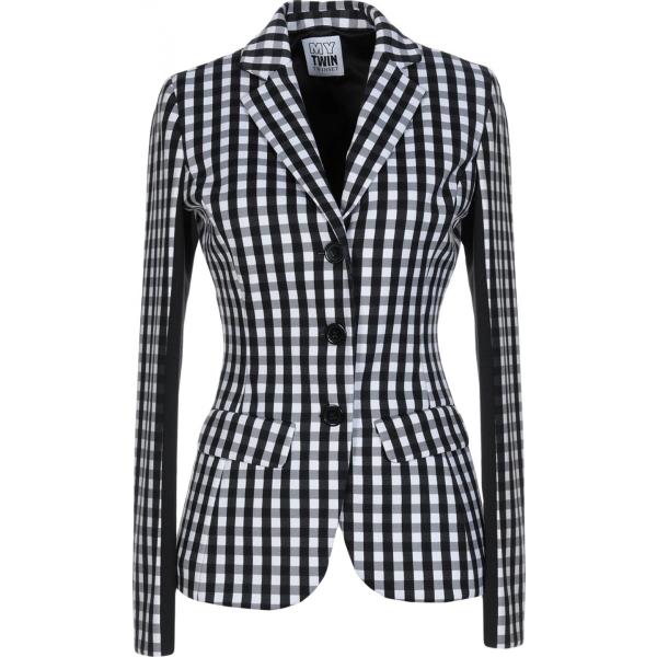 blazer My Twin Twinset nero a quadri