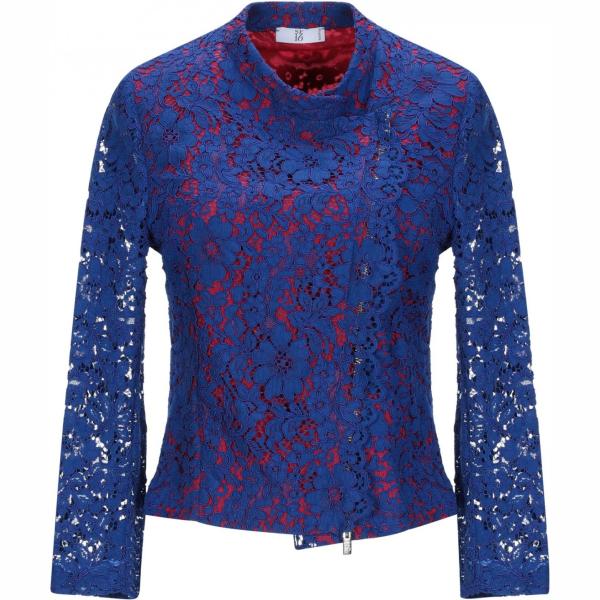 Giacca con pizzo fantasia collo tondo a maniche lunghe con zip interno foderato monopetto Sfizio multicolore