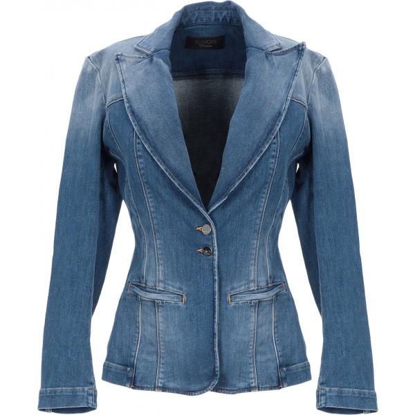 Giacca delavé collo con revers a maniche lunghe interno sfoderato in denim tinta unita Kaos Jeans blu tinta unita