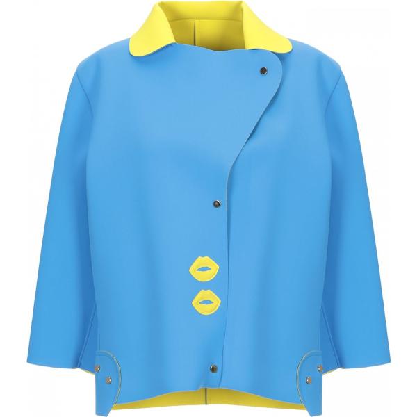 Giacca senza tasche contrasto collo classico a maniche 3/4 interno sfoderato tinta unita LA FILLE des FLEURS tinta unita