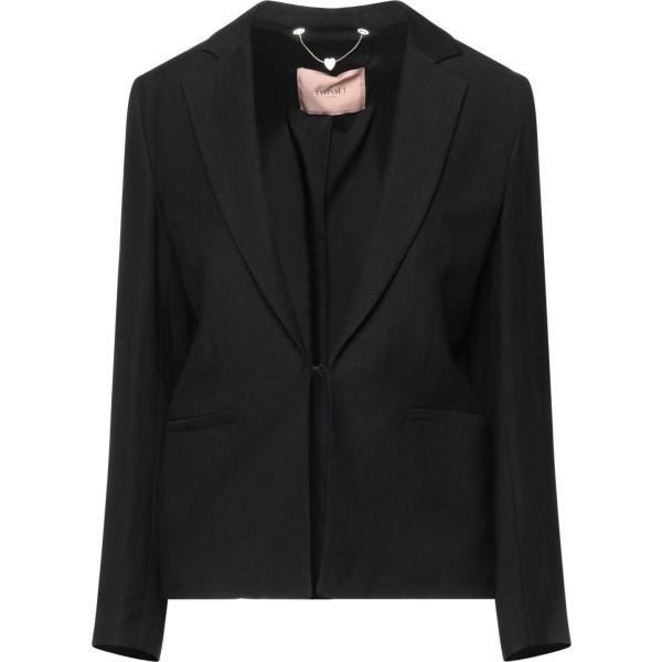 blazer Twinset nero tinta unita