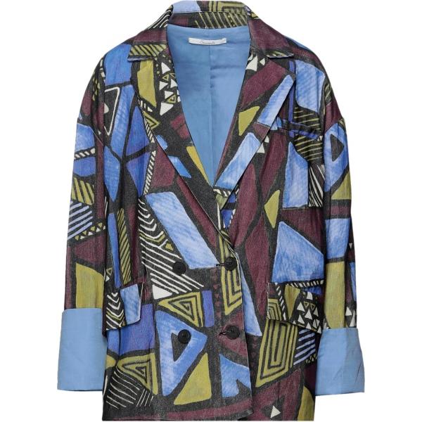 blazer Souvenir grigio geometrica