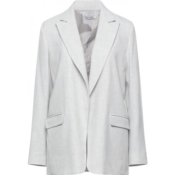 blazer Biancoghiaccio grigio tinta unita