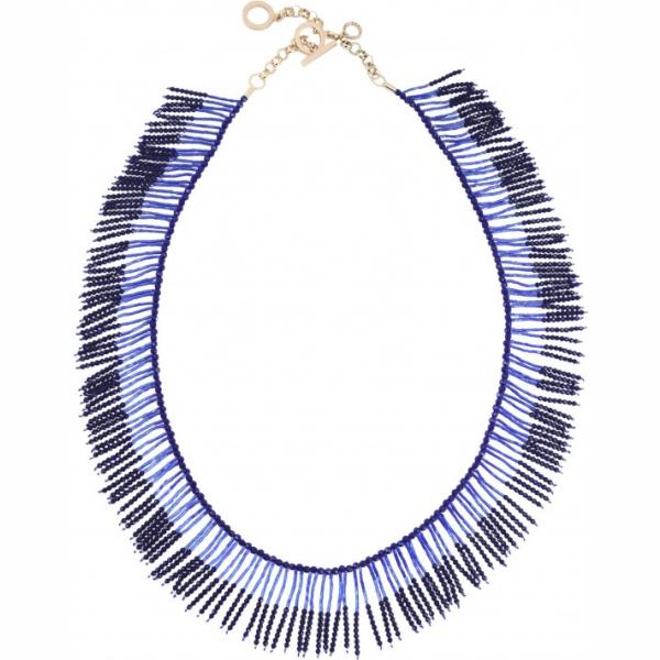 Collana con strass e perline in ottone con gancio maglia Ottaviani