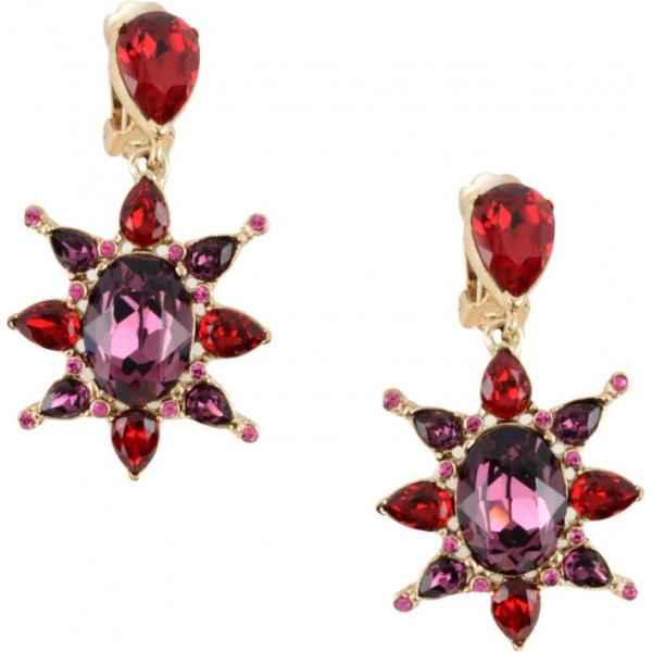 Orecchini con strass a clip Oscar De La Renta
