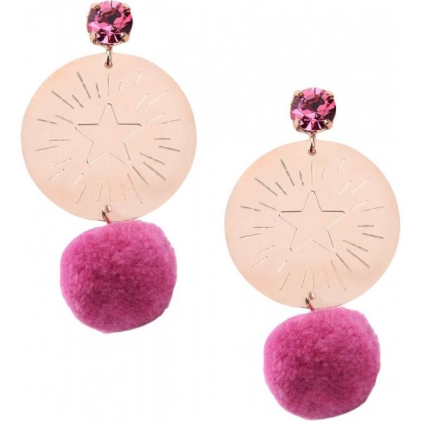Orecchini con strass e farfallina in oro rosa First People First