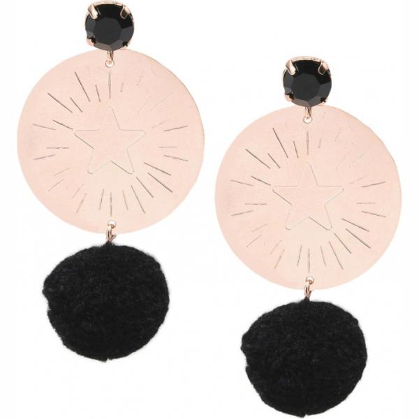 Orecchini con strass e farfallina in oro rosa First People First