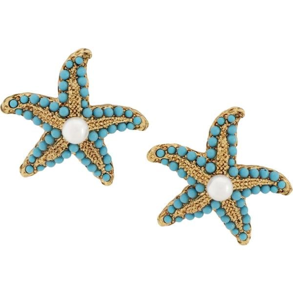 Orecchini con perline e farfallina oro e argento Kenneth Jay Lane grigio