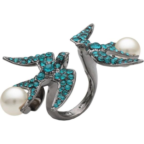 Anello con perle in ottone Schield