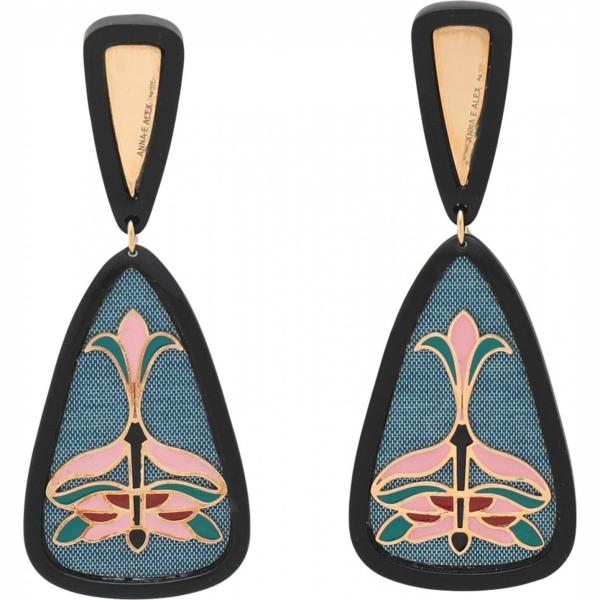 Orecchini con farfallina in seta oro e argento Anna E Alex