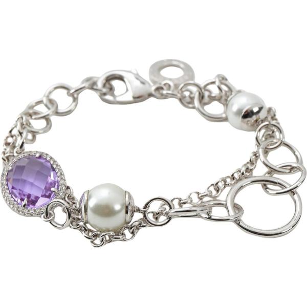 Bracciale con strass e perline con gancio maglia Ottaviani