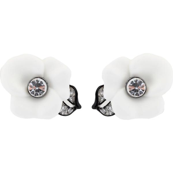 Orecchini con strass a clip in placcato rodio argento Kenneth Jay Lane grigio