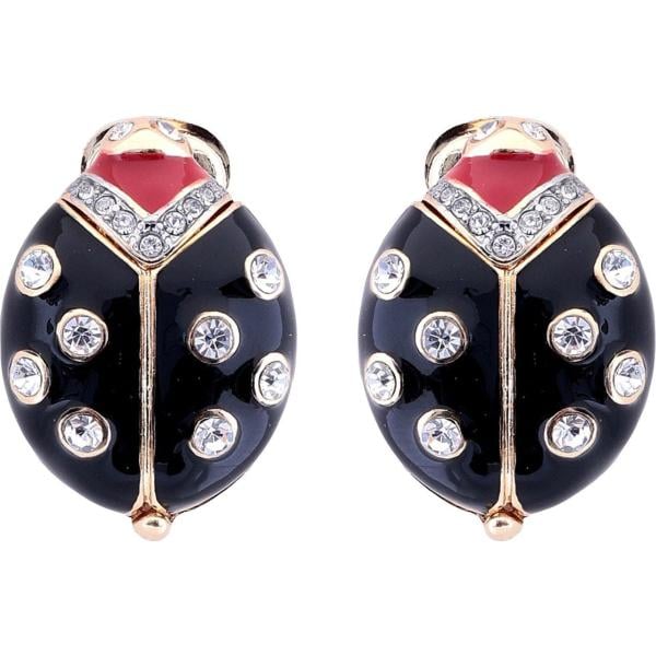 Orecchini con strass a clip oro e argento Kenneth Jay Lane grigio