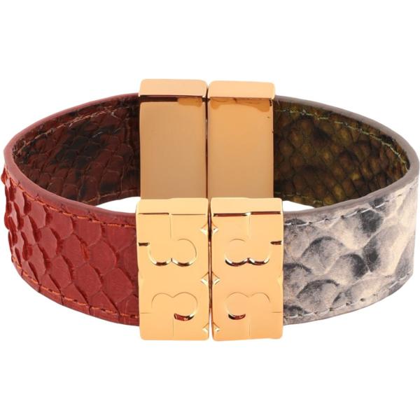 braccialetto Tory Burch marrone animalier