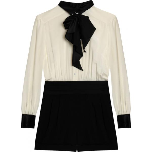 Salopette fantasia effetto acetato collo classico a maniche lunghe con zip in cady crêpe Rachel Zoe multicolore