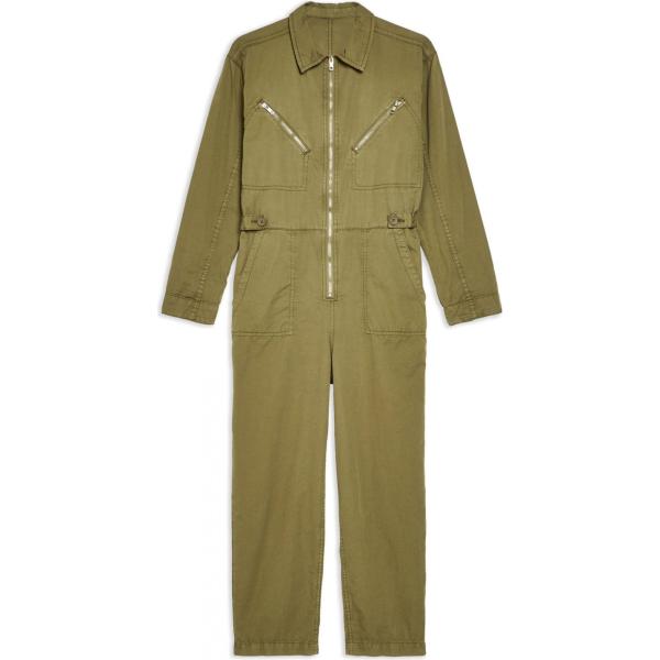 Salopette collo classico a maniche lunghe con zip in gabardine tinta unita Topshop tinta unita