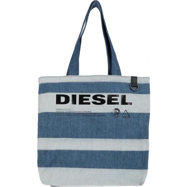 borse a spalla Diesel blu a righe