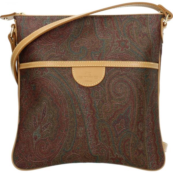 Borsa a tracolla con logo frontale marrone Etro marrone