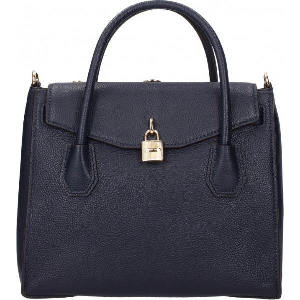 Borsa a mano con cinturino e logo frontale blu Michael Kors blu