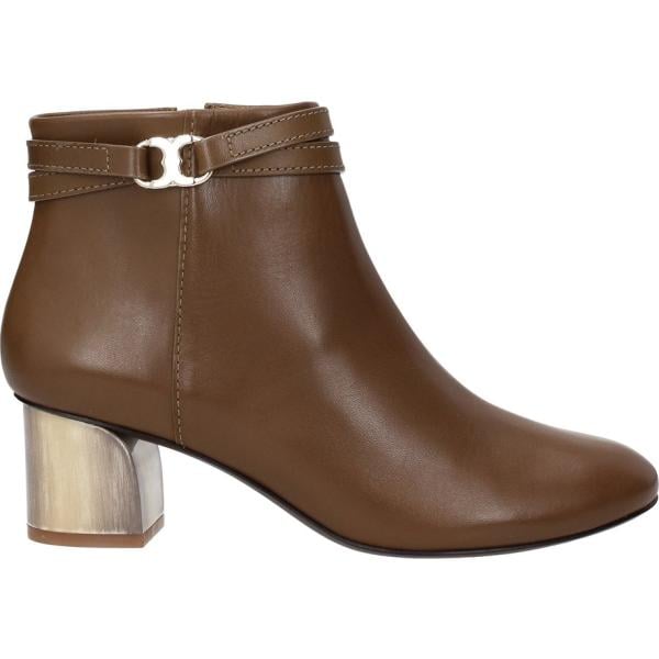 Stivaletti in pelle marrone e oro Tory Burch marrone