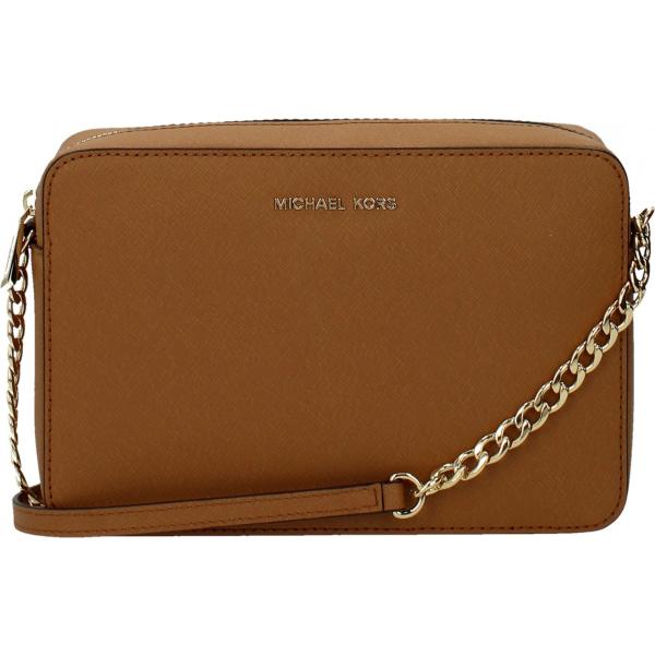 Borsa a tracolla con logo frontale marrone Michael Kors marrone