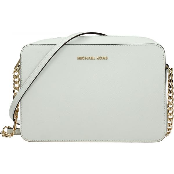Borsa a tracolla con logo frontale bianco Michael Kors bianco
