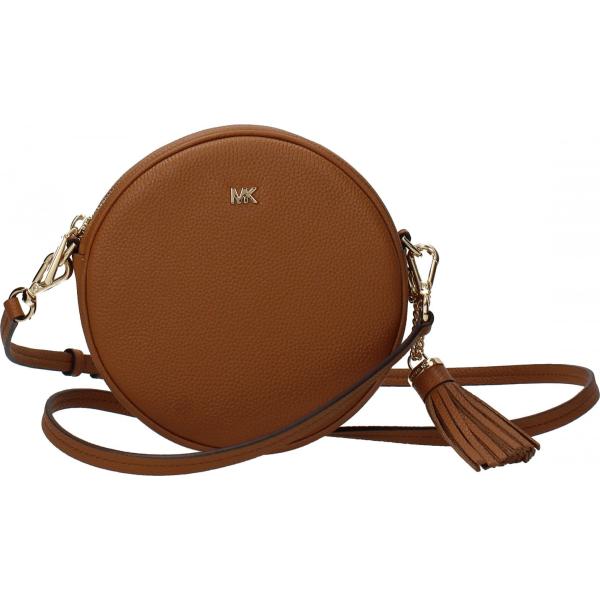 Borsa a tracolla con frange e logo frontale marrone Michael Kors marrone