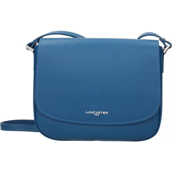 Borsa a tracolla con logo frontale Lancaster blu