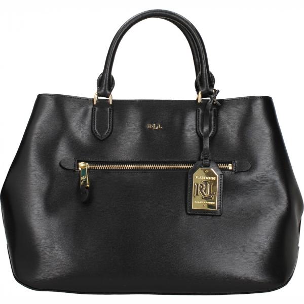 Borsa a mano con bottoni nero Ralph Lauren nero