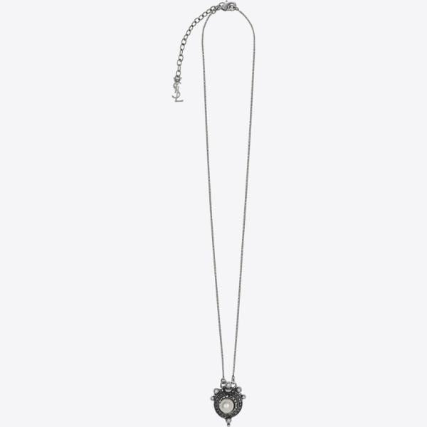 Collana argento Saint Laurent grigio