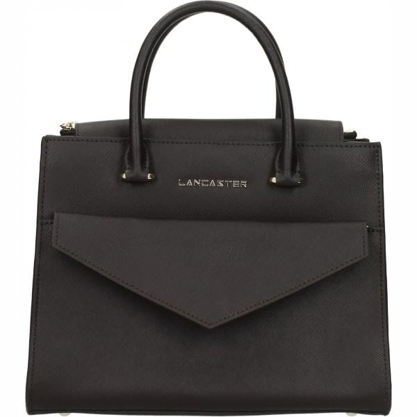 Borsa a mano con logo frontale marrone Lancaster marrone