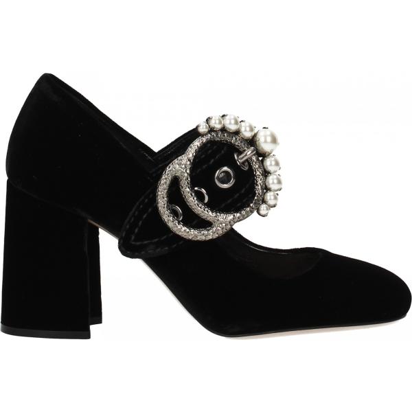 Décolleté in velluto nero Miu Miu nero